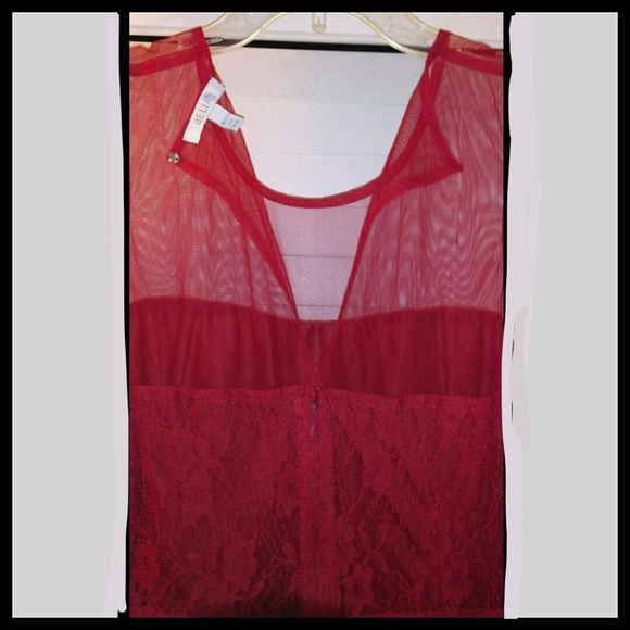 dELiAs Red Mesh and Lace Party Dress - Picture 4 of 16